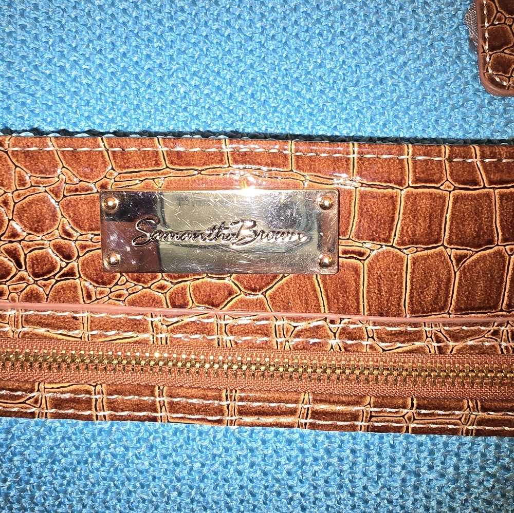 💙 Samantha Brown Stylish Blue and Brown Women's Bag Large - Picture 11 of 14